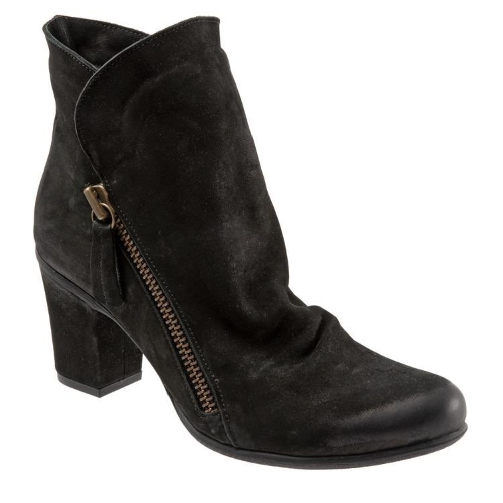Bueno Yountville‎ Black Suede Booties with Side Zips Size 38